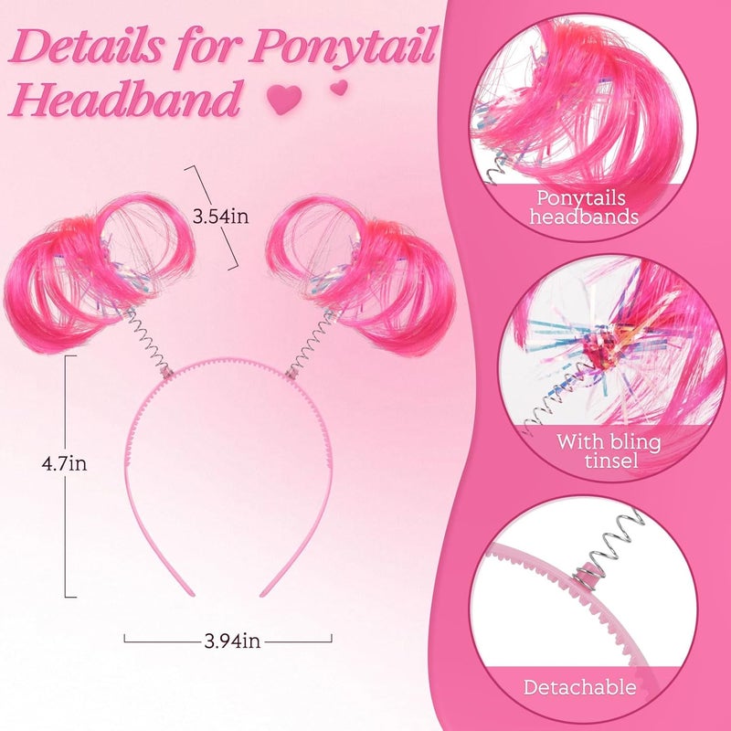 Lainlight Store Tutu for Girls, 3 Layered Tulle Tutu Skirts Set with Heart Glasses,Ponytail Headband Cosplay Party Supplies - Image 4